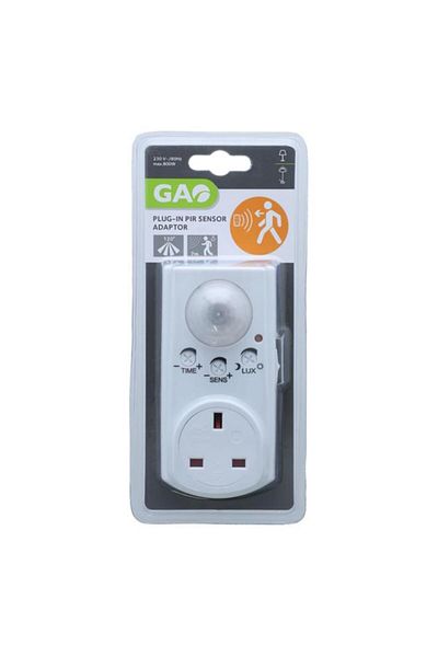 Generic GAO 800W 230V Plug-In PIR Sensor Adaptor Smart Plug White EMP600PIR-UK
