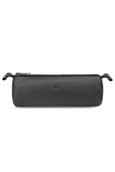 delis Unisex pencil case, Zarek PT1359, genuine leather, Black