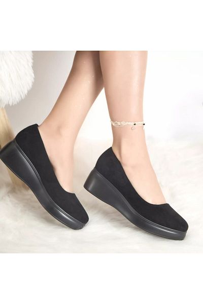 MODA STİL Shirley platform shoes black suede, 37