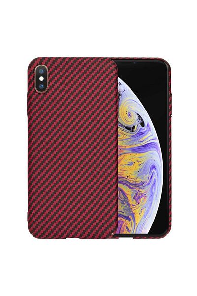 Techsuit IPhone XS Max Case - Techsuit Carbonite FiberShell - Red