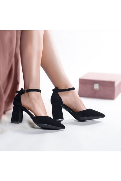 MODA STİL Women's black suede shoes sonea, 37