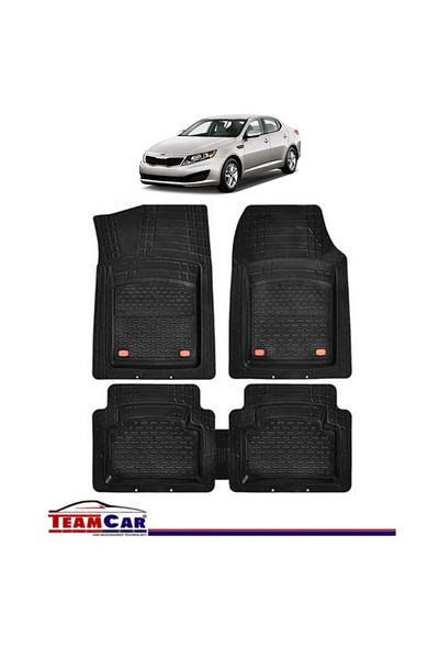 TEAMCAR ® Car Mats Kia Optima TF (2010-2015) - Black - Durable Rubber Tray Type