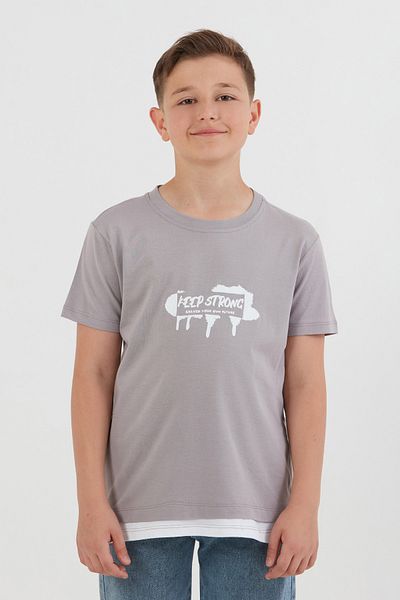 Fulla Moda Keep Strong Printed Boy's T-Shirt