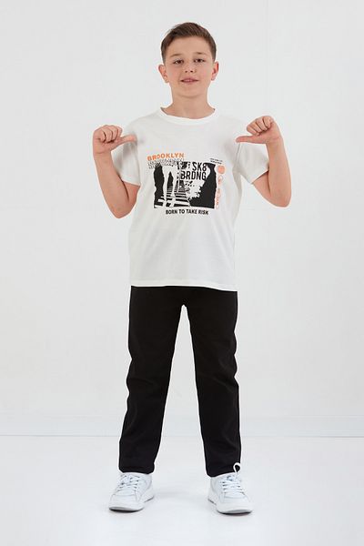 Fulla Moda 100% Cotton Brooklyn Printed Boy's T-Shirt