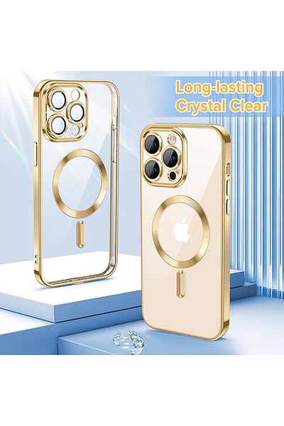 Techsuit Husă pentru iPhone 13 Pro Max - Techsuit Luxury Crystal MagSafe - Auriu