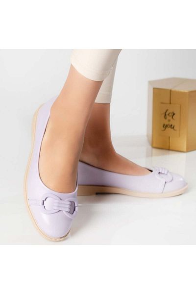 MODA STİL Women's purple ballerinas, nurman eco-leather, 38