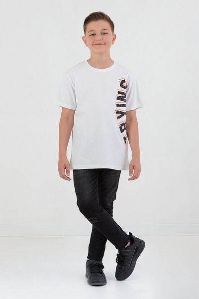 Fulla Moda 100% Cotton Trying Printed Boy's T-Shirt