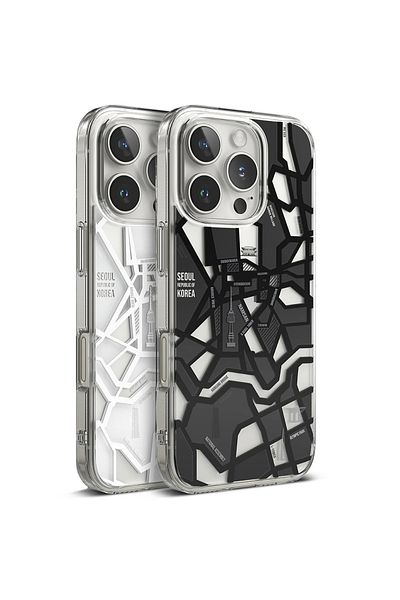 Ringke IPhone 16 Pro Case - Ringke Fusion Design - Seoul Map White