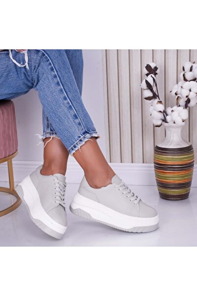 ANGEL BLUE Pantofi casual de damă gri din piele Dya, 39