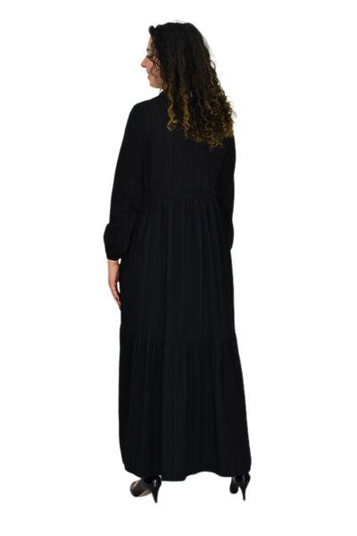 ETRELİFE Γυναικείο μακρυμάνικο ελαστικό ανάγλυφο ριγέ φόρεμα BGL-ST04676