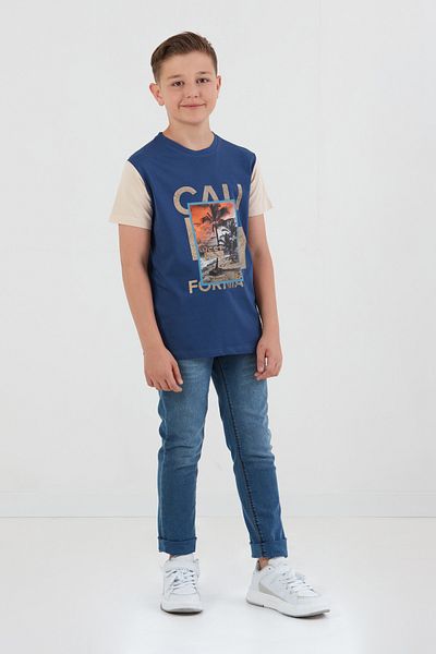 Fulla Moda Tricou pentru băiat 100% bumbac cu imprimeu palmier