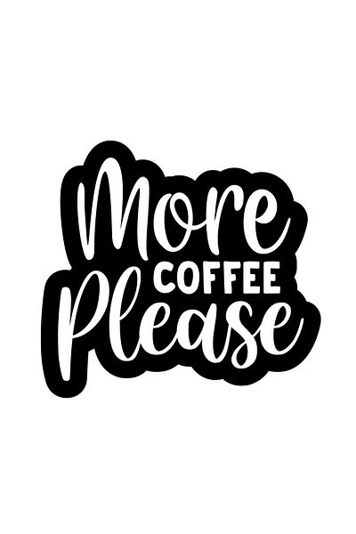 INOVATIX Set de 8 bucăți, autocolant cu logo-ul More Coffee Please, INOVATIX®. 6 cm