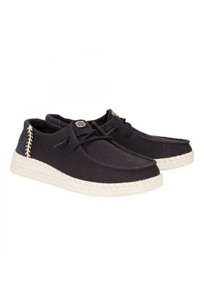 HEY DUDE 43681 Wendy Espadrille Woven Black Women's Shoes