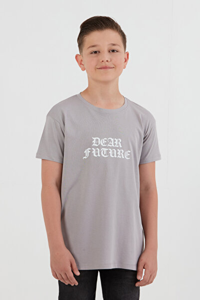 Fulla Moda Dear Future Text Printed Boy's T-Shirt
