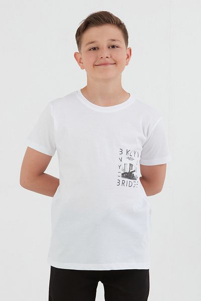 Fulla Moda Tricou pentru băiat cu imprimeu 100% bumbac