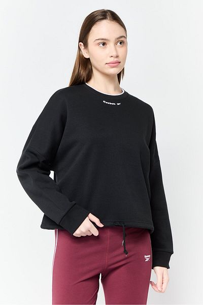 Reebok Women Sportswear Fit Long Sleeve Outdoor Sweatshirt, Black