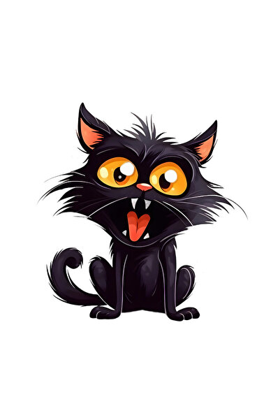 INOVATIX Σετ 8 τεμαχίων, Αυτοκόλλητο Μαύρης Γάτας, INOVATIX®. 6 εκ.