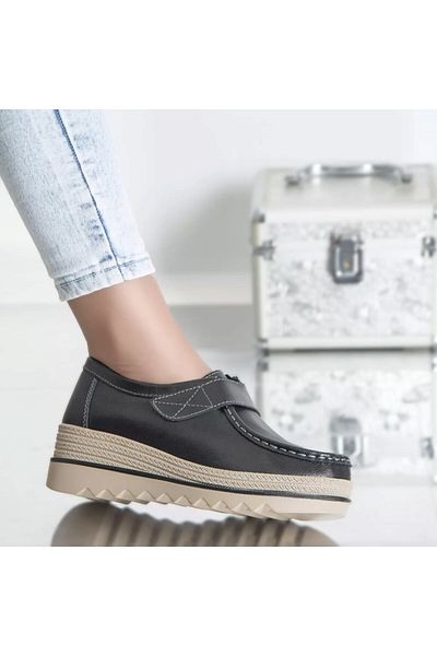 MODA STİL Taylor platform shoes black genuine leather, 38
