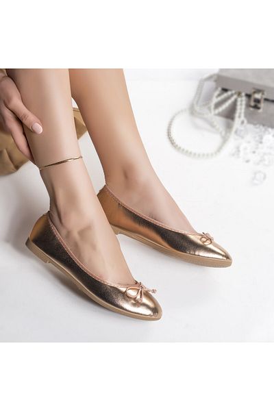 MODA STİL Women's bronze ballerinas, eco-leather, amany, 38