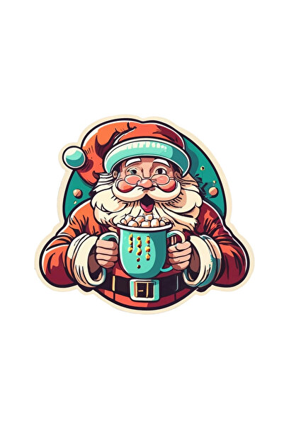 INOVATIX Set de 8 piese, autocolant Moș Crăciun cu bomboane, INOVATIX®. 6 cm