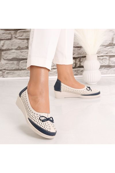 MODA STİL Women's casual shoes Beige made of ecological leather Fariha, 41