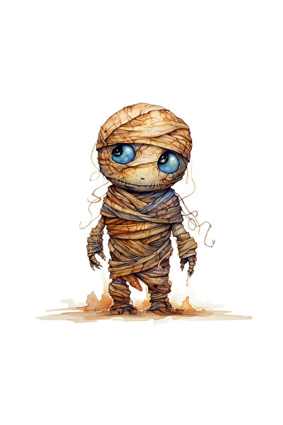 INOVATIX Set de 8 piese, autocolant Mumia Monstrul Curios, INOVATIX®. 6 cm