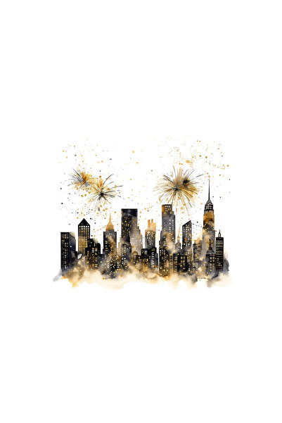 INOVATIX Set de 8 autocolante, Oraș cu artificii de Anul Nou, INOVATIX®. 6 cm