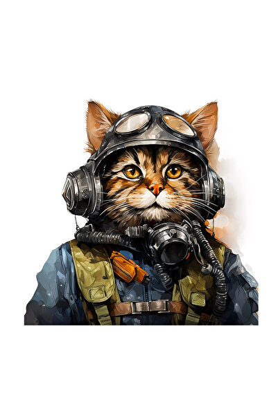 INOVATIX Set de 8 bucăți, autocolant pisică aviator, INOVATIX®. 6 cm