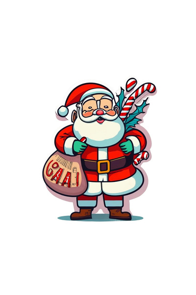 INOVATIX Set de 8 piese, autocolant Moș Crăciun cu acadele și cadouri, INOVAT...