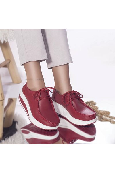 MODA STİL Oscar red genuine leather casual shoes, 39