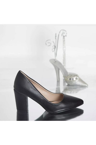MODA STİL Mariah black leather high heels, 38