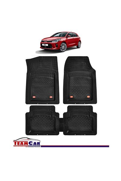 TEAMCAR ® Car Mats Kia Rio YB (2017-present) - Black - Durable Rubber Tray Type