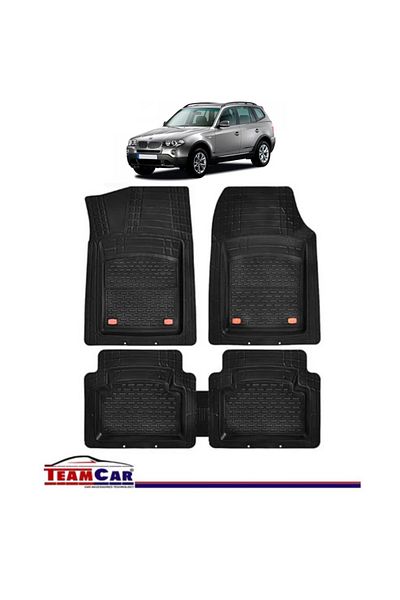 TEAMCAR Covorașe auto tip tavă pentru BMW X3 E83 (2003–2010), negre, material durabil