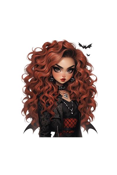 INOVATIX Set de 8 piese, autocolant păpușă demonică Freya, INOVATIX®. 6 cm