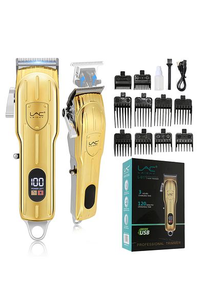 LAC LAICHY Hair Clippers for Men Hair Beard Trimmer for MEN Cordless With LED Display，Yellow
