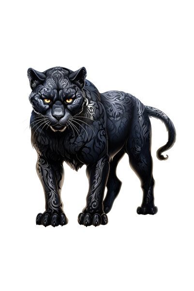 INOVATIX Set de 8 piese, autocolant Pantera Neagră, INOVATIX®. 6 cm