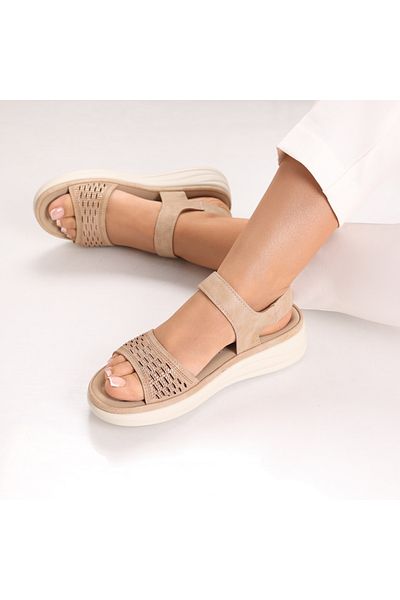MODA STİL Sandale dama Crem din Piele Ecologica Epona, 38