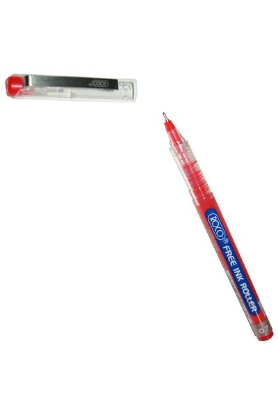 Roco Free Ink Roller Liquid Ink Pen - Red Ink, 0.7mm, Needle Tip