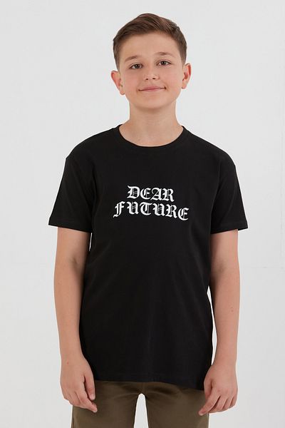 Fulla Moda Dear Future Text Printed Boy's T-Shirt