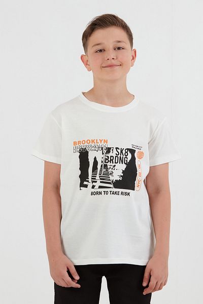 Fulla Moda 100% Cotton Brooklyn Printed Boy's T-Shirt