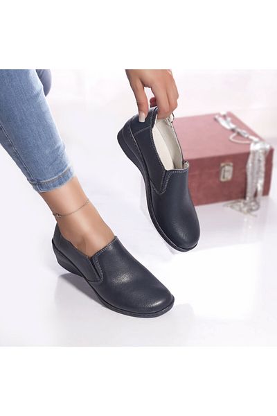 MODA STİL Casual shoes Ida natural leather blue, 37