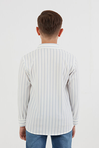 Fulla Moda Cămașă pentru băiat cu camisole cu nasturi în dungi