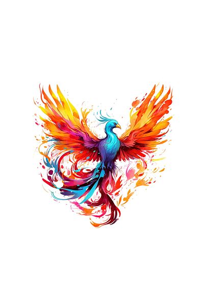 INOVATIX Set de 8 autocolante cu pasărea Phoenix Sally, INOVATIX®. 6 cm