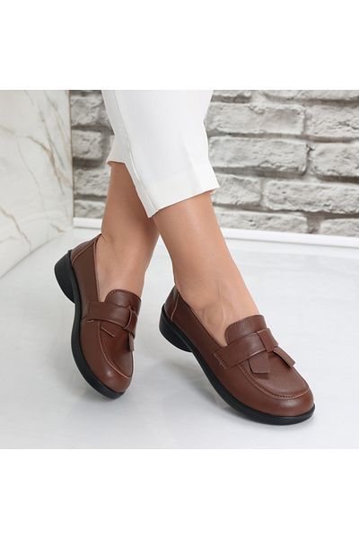 MODA STİL Women's casual shoes, brown, made of ecological leather, Basuna, 36