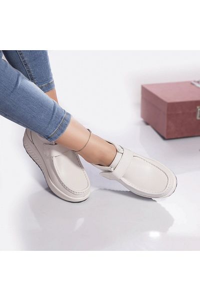 MODA STİL Casual shoes rachel natural leather white, 40