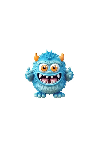 INOVATIX Set de 8 piese, autocolant Monstru Pufos, INOVATIX®. 6 cm