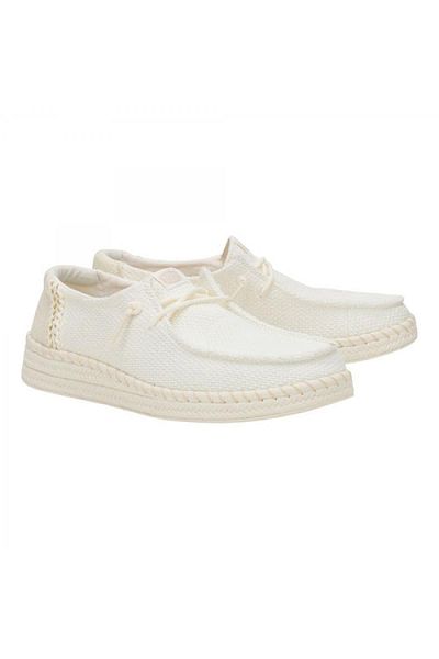 HEY DUDE 43681 Wendy Espadrille Woven White Women's Shoes