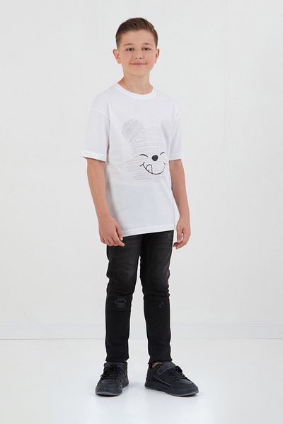 Fulla Moda Tricou pentru băiat cu decolteu rotund cu imprimeu ursuleț