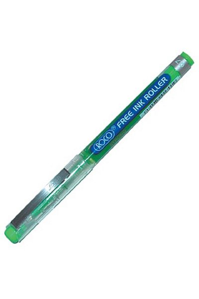 Roco Free Ink Roller Liquid Ink Pen - Light Green Ink, 0.7mm, Needle Tip