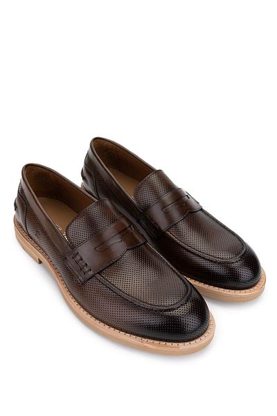 Tamer Tanca Men's Genuine Leather Walnut Loafer Shoes